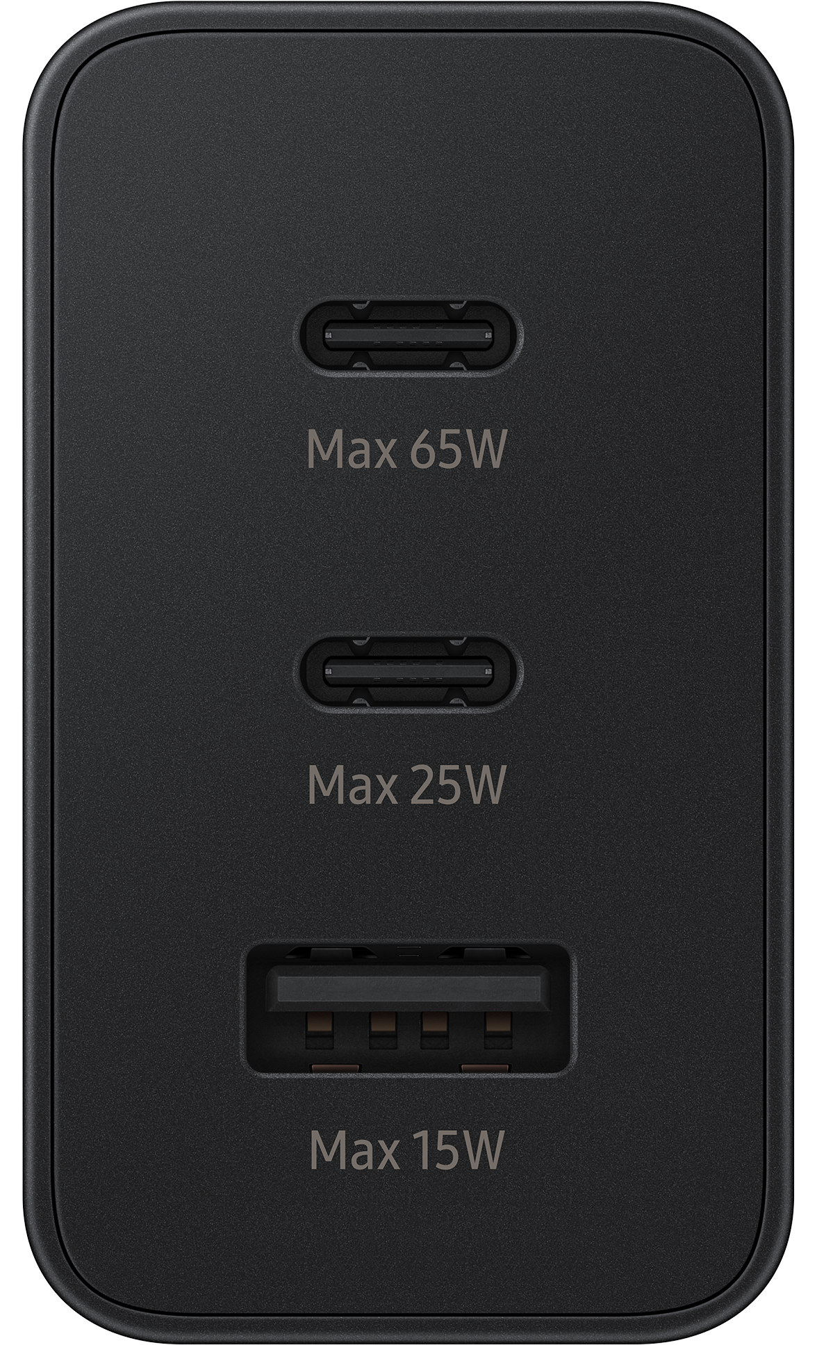 Cargador de red Samsung Trio, 65 W, 3,5 A, 1 x USB-A - 2 x USB-C, negro EP-T6530NBEGEU