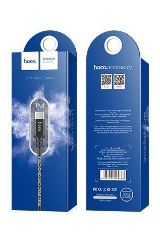 Cable de Datos y Carga USB-A - USB-C HOCO X14 Times, 18W, 2m, Negro