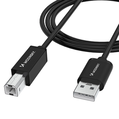 Cable de impresora WZK WKDDY3S, USB-A - USB-B, 2m, Negro