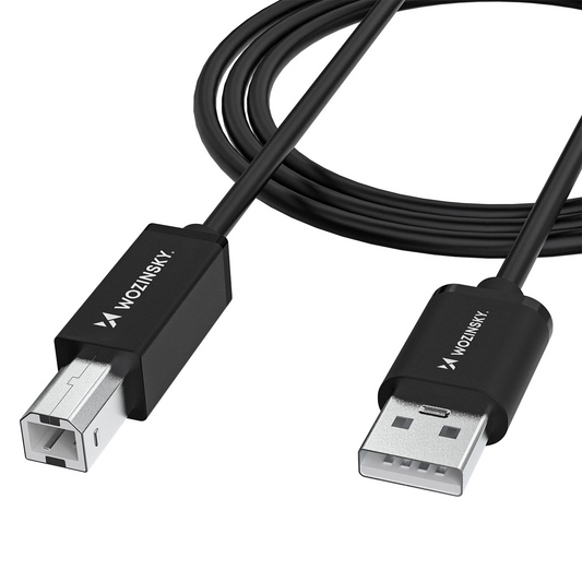 Cable de impresora WZK WKDDY3S, USB-A - USB-B, 2m, Negro