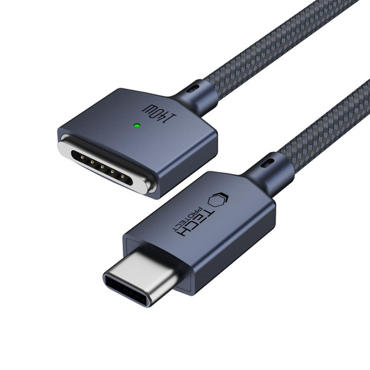 Cable de carga Tech-Protect MMC01 Ultraboost, USB-C - MagSafe 3, 140W, 2m, Azul marino