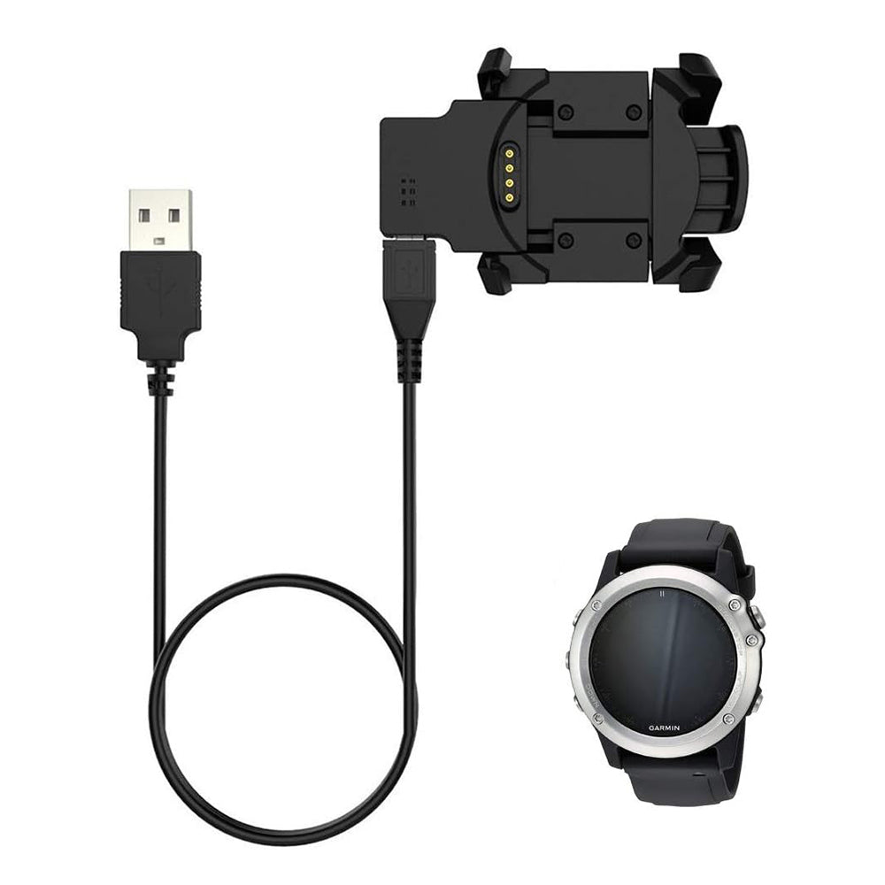 Cable de Carga Techsuit TGC5 para Garmin Fenix 3 Sapphire / 3 HR / 3, USB-A, Negro