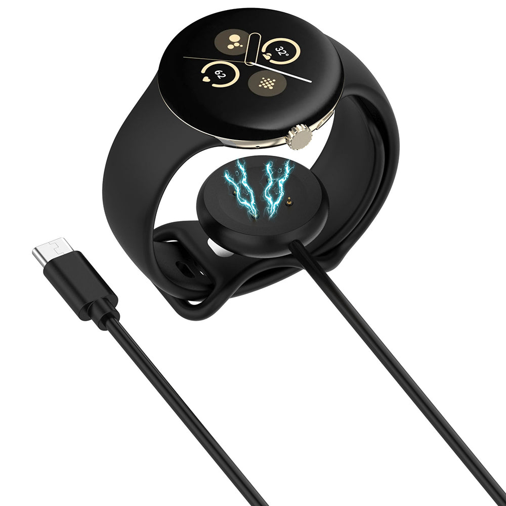 Cable de Carga Techsuit THC5 para Google Pixel Watch 3 45mm / Watch 3 41mm, USB-C, Negro