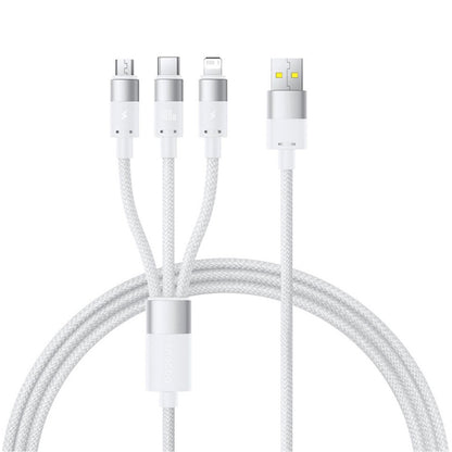 Cable de Carga USB-A - Lightning / microUSB / USB-C Baseus StarSpeed, 100W, 1.5m, Blanco P10319900211-00