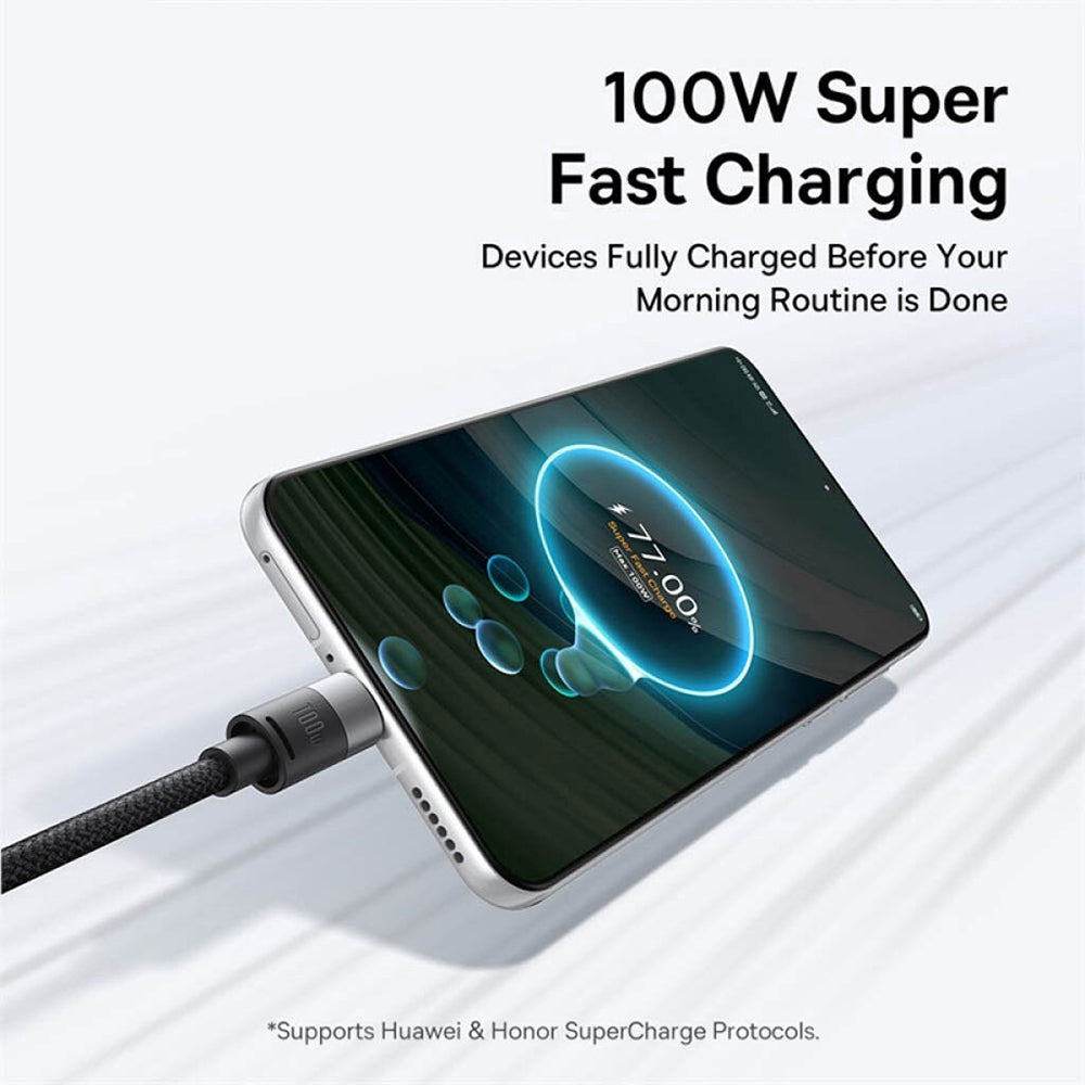 Cable de Carga USB-A - Lightning / microUSB / USB-C Baseus StarSpeed, 100W, 1.5m, Blanco P10319900211-00