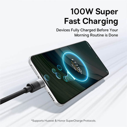 Cable de Carga USB-A - Lightning / microUSB / USB-C Baseus StarSpeed, 100W, 1.5m, Blanco P10319900211-00