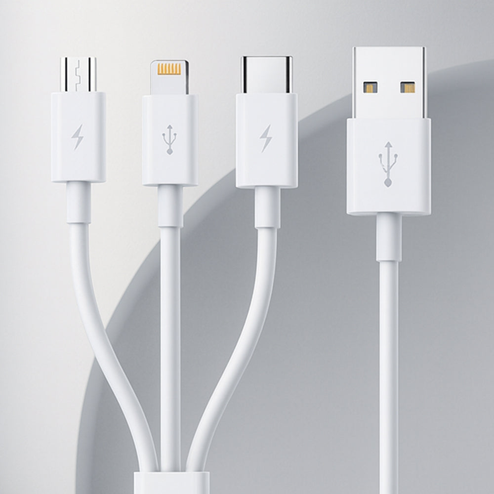 Cable de Carga USB-A - Lightning / microUSB / USB-C Baseus 3in1, 100W, 1.5m, Blanco P10377705213-00