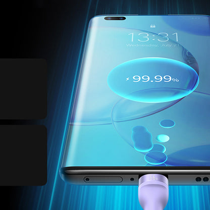 Cable de Carga USB-A - Lightning / microUSB / USB-C Baseus Flash Series II 3en1, 66W, 1.2m, Morado CASS040005