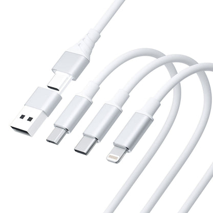 Cable de Carga USB-A / USB-C - Lightning / microUSB / USB-C 3MK Hyper 3in1, 12W, 1.5m, Blanco
