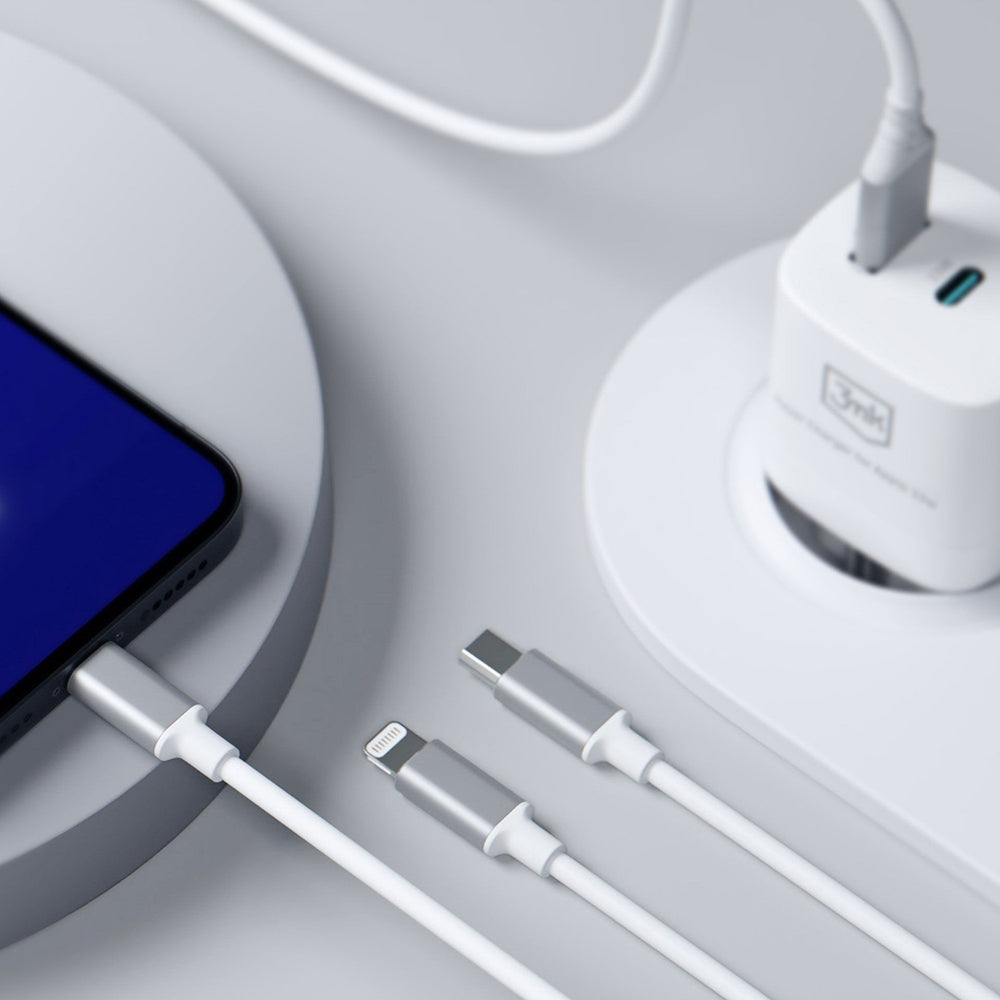 Cable de Carga USB-A / USB-C - Lightning / microUSB / USB-C 3MK Hyper 3in1, 12W, 1.5m, Blanco