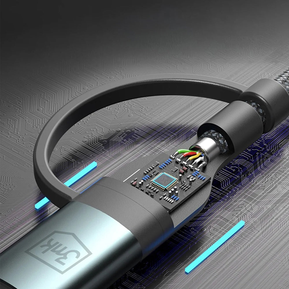 USB-A / USB-C Charging Cable - Lightning / microUSB / USB-C 3MK Hyper N, 18W, 1.2m, Black