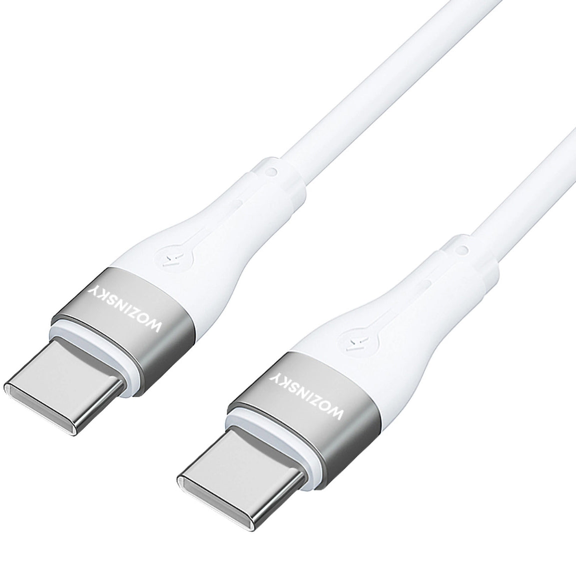 Cable de carga USB-C - USB-C WZK WSTCC1, 65W, 1m, Blanco 