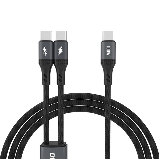 Cable de carga USB-C - USB-C / USB-C Dudao L3F 2en1, 100W, 1,2m, Negro