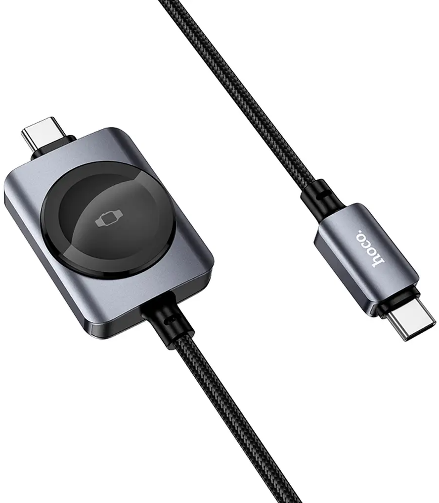 Cable de carga USB-C - USB-C HOCO CW66 2en1, 100W, 1.2m, Negro