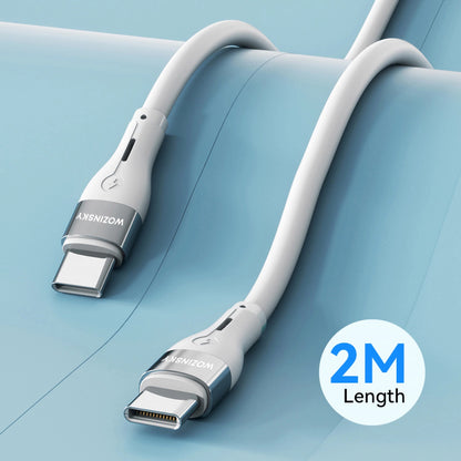 Cable de carga USB-C - USB-C WZK WSTCC2, 65W, 2m, Blanco 