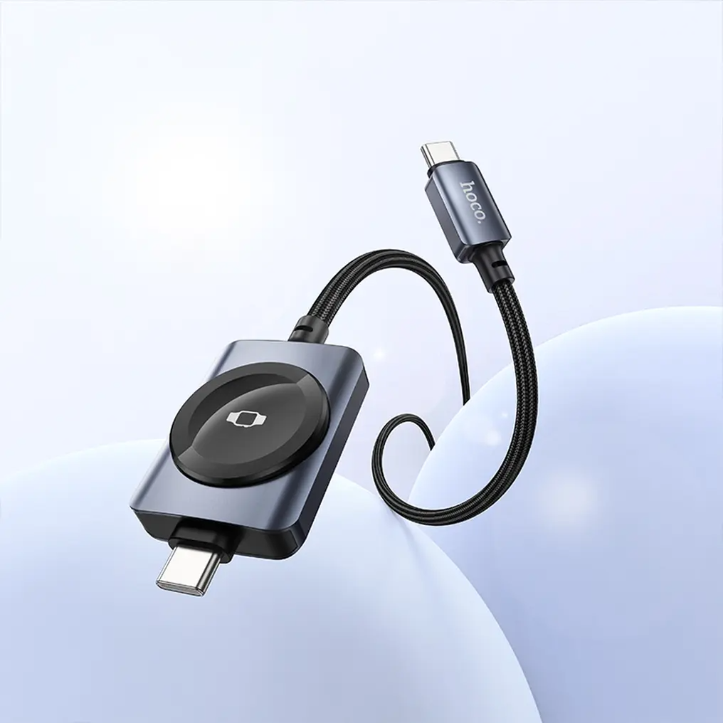 Cable de carga USB-C - USB-C HOCO CW66 2en1, 100W, 1.2m, Negro