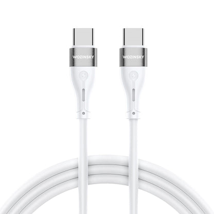 Cable de carga USB-C - USB-C WZK WSTCC2, 65W, 2m, Blanco 