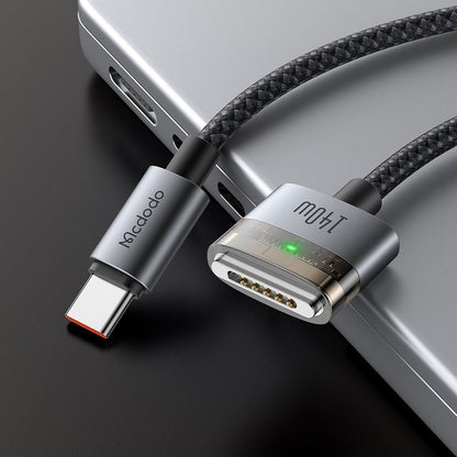 Cable de Carga McDodo CA-2070, USB-C - MagSafe 3, 140W, 2m, Negro