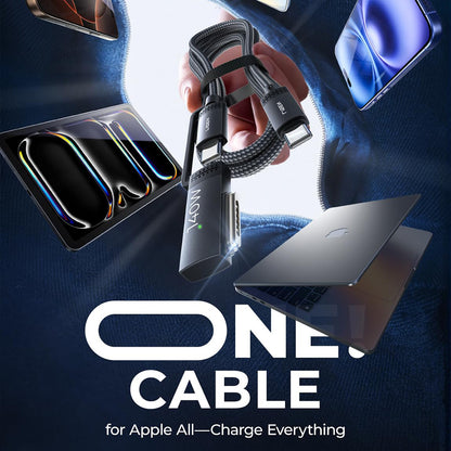 Cable de carga USB-C - USB-C / MagSafe 3 Lisen, 140W, 2m, Gris YL0124070021