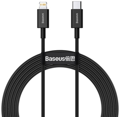 Cable de datos y carga USB-C - Lightning Baseus Superior Series, 20W, 2m, Negro CATLYS-C01