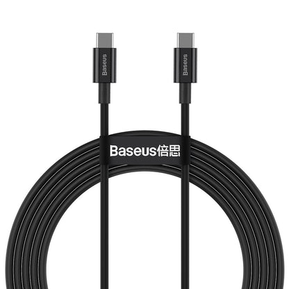 Cable de carga y datos USB-C - USB-C Baseus Superior Series, 100W, 2m, Negro CATYS-C01