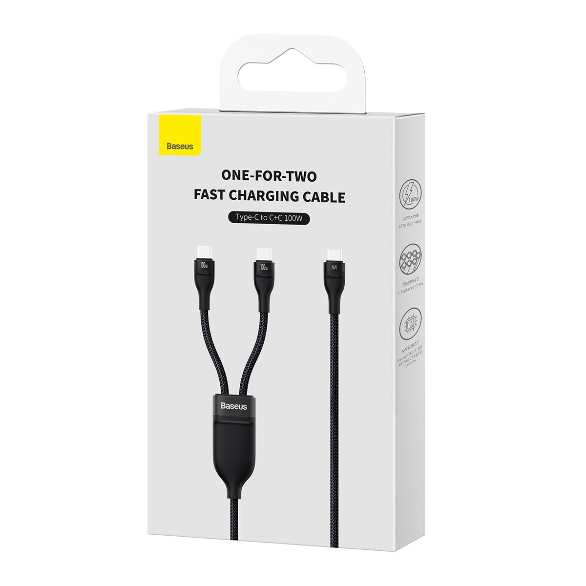 Cable de carga y datos USB-C - USB-C Baseus Flash, 100 W, 1,5 m, negro CASS060001