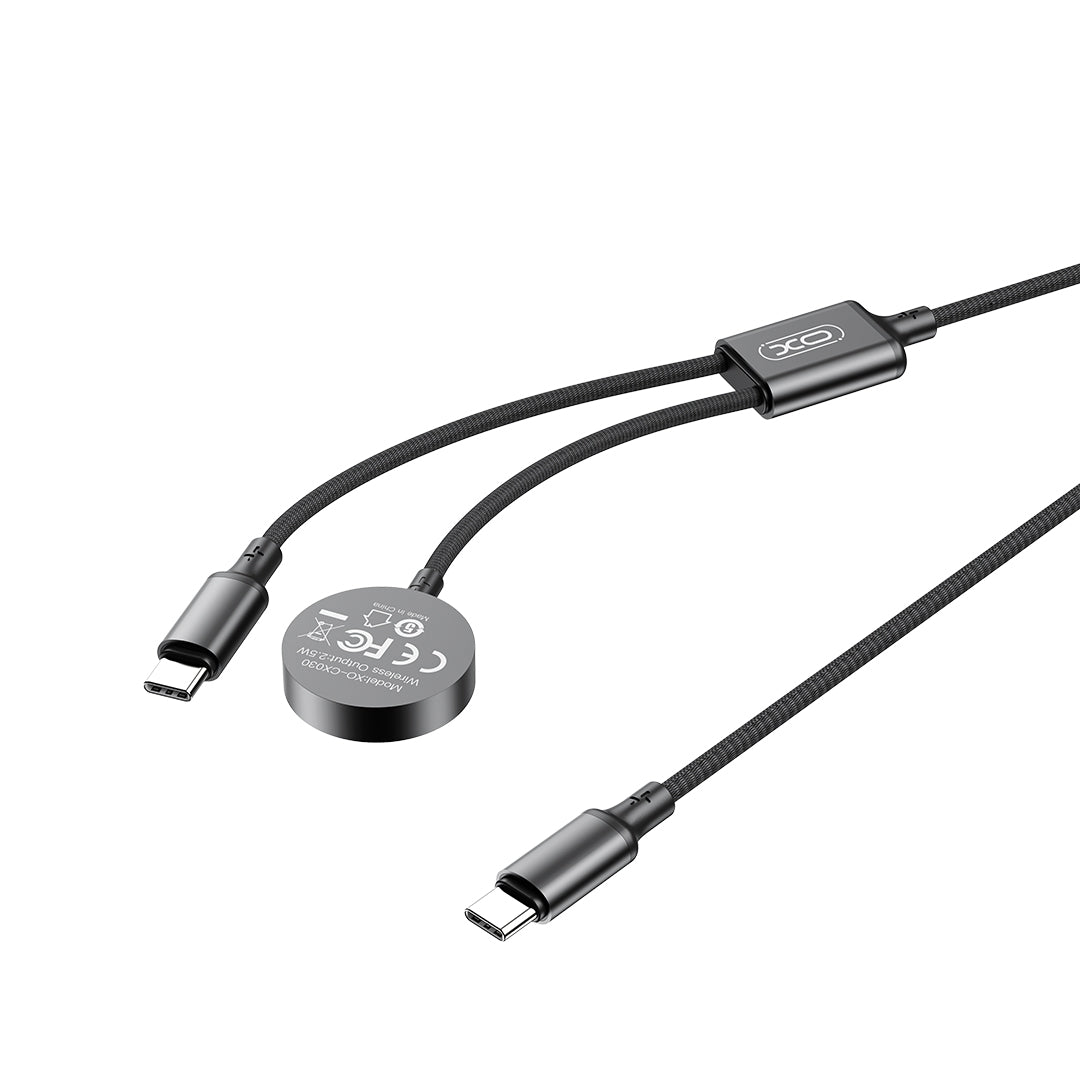 Cargador inalámbrico XO Design CX030 para Apple Watch Series, USB-C, Negro