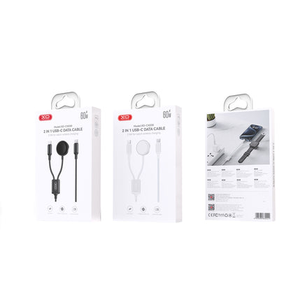 Cargador inalámbrico XO Design CX030 para Apple Watch Series, USB-C, Negro