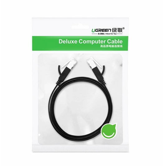 UGREEN Cable de Red NW101 Plano, UTP, Cat6, 1m, Negro 