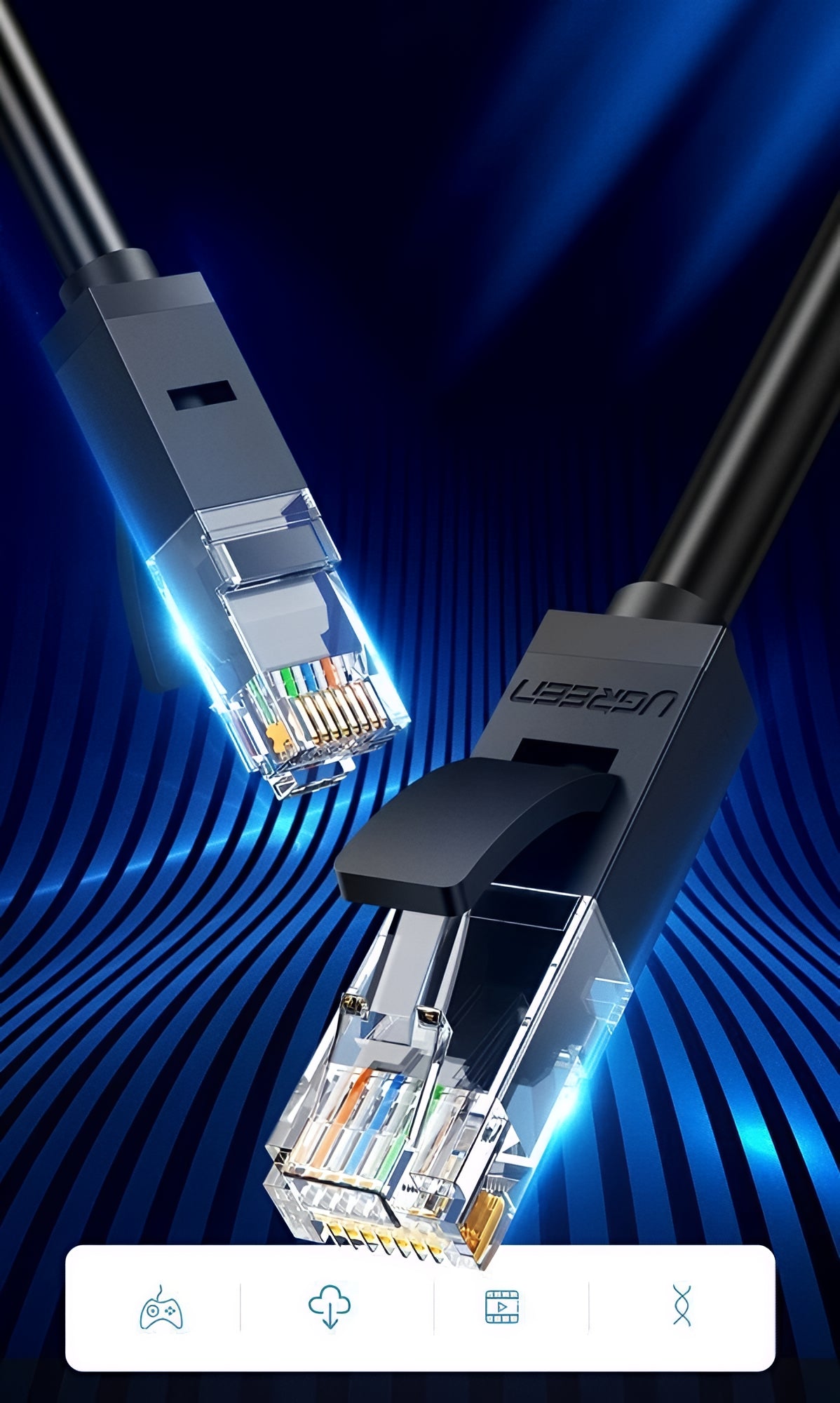 Cable de Red UGREEN NW102, UTP, Cat6, 15m, Negro