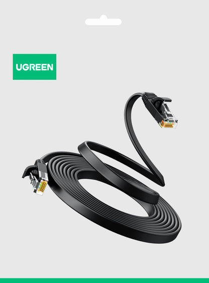 Cable de Red UGREEN NW102 Flat, UTP, Cat6, 3m, Negro