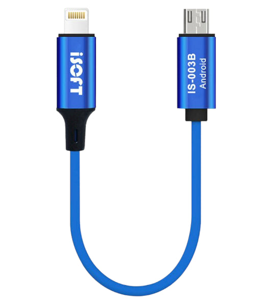 Cable de Transferencia de Datos iSOFT IS-003B, Interfaz Lightning - microUSB