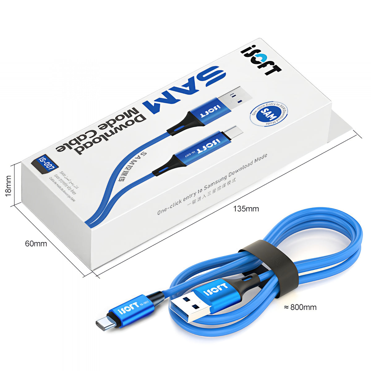 iSOFT IS-007 Data Transfer Cable, USB-A to USB-C Interface