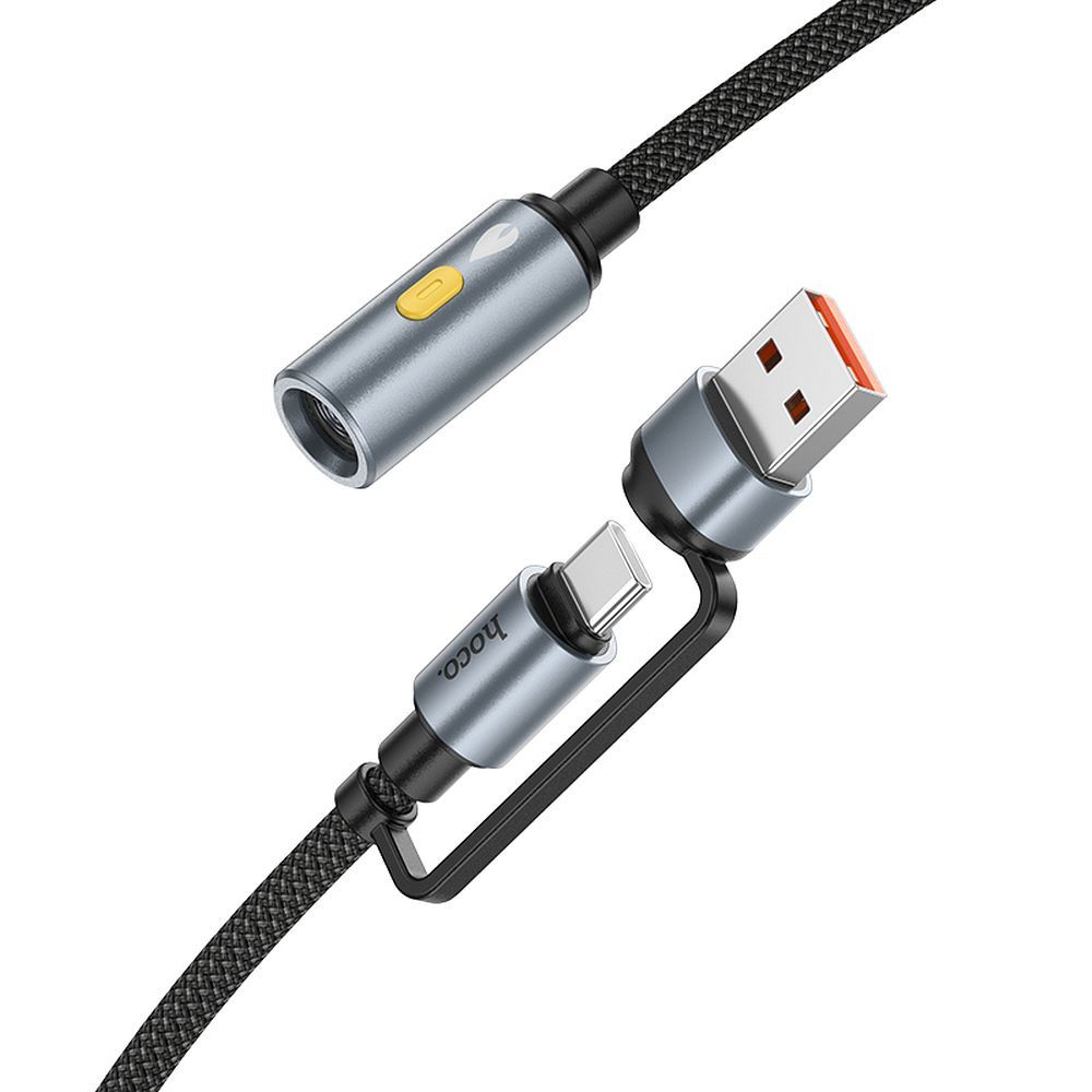 Encendedor Eléctrico HOCO UA38B, USB-C / USB-A, 0.3m, Negro