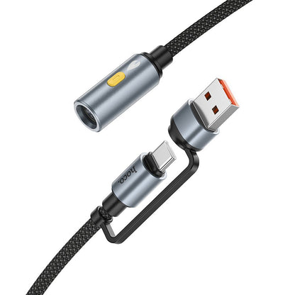 Encendedor Eléctrico HOCO UA38B, USB-C / USB-A, 0.3m, Negro