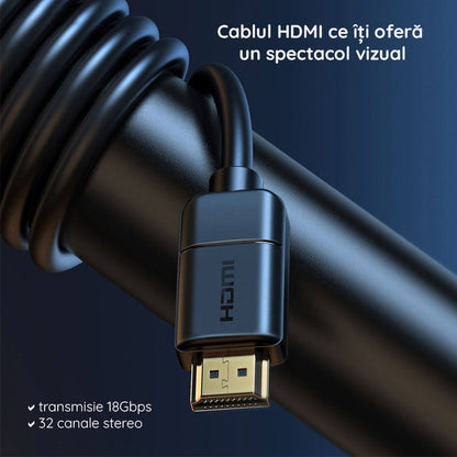 Cable de Video Baseus Alta Definición, HDMI - HDMI, 4K, 5m, Negro CAKGQ-D01
