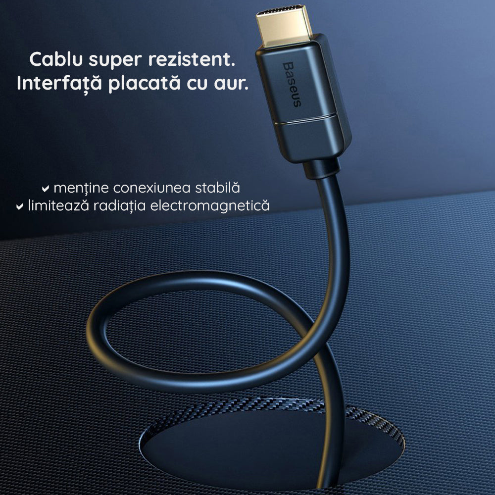 Cable de Video Baseus Alta Definición, HDMI - HDMI, 4K, 5m, Negro CAKGQ-D01