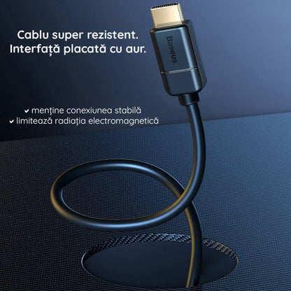 Cable de Video Baseus Alta Definición, HDMI - HDMI, 4K, 5m, Negro CAKGQ-D01