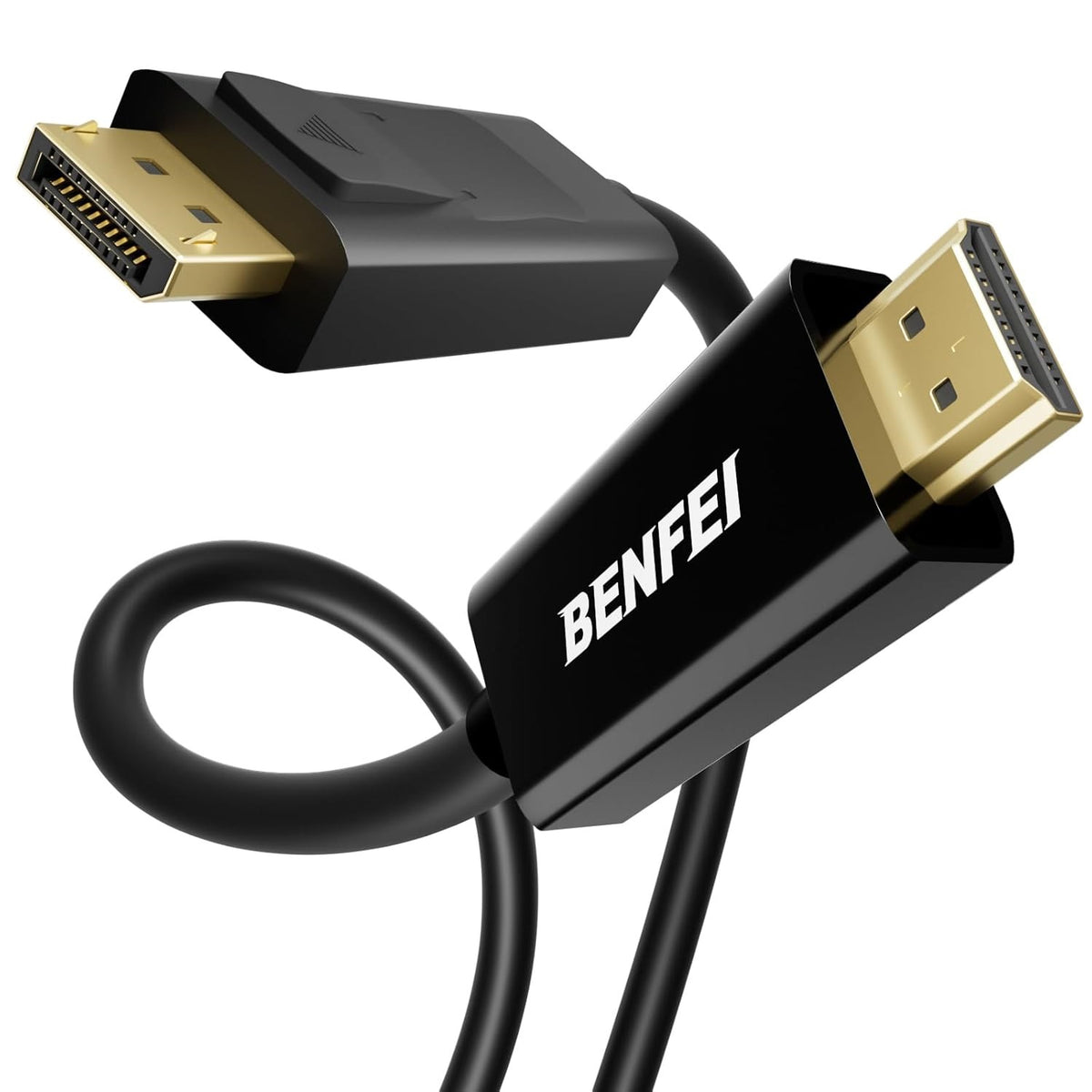 Cable de vídeo Benfei, DisplayPort - HDMI, 4K, 1.8m, Negro