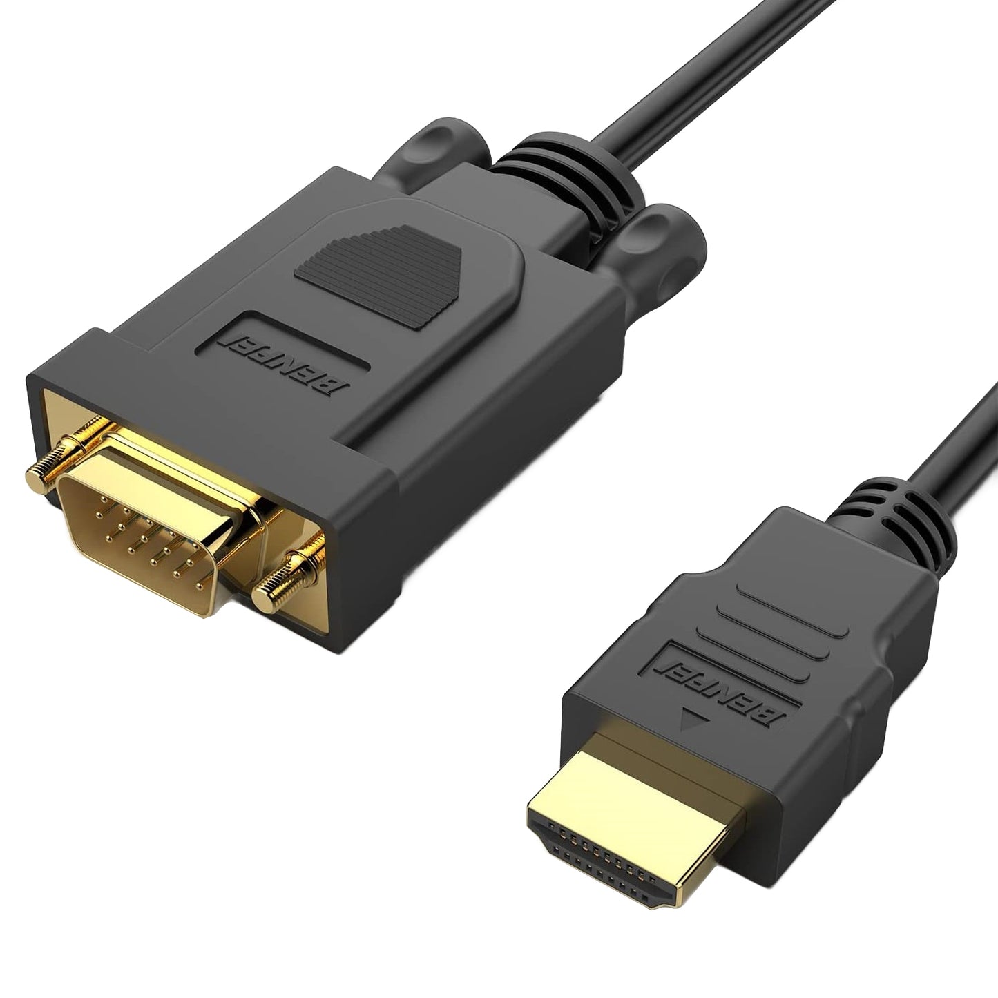 Cable de vídeo Benfei, HDMI - VGA, 1080P, 0.9m, Negro