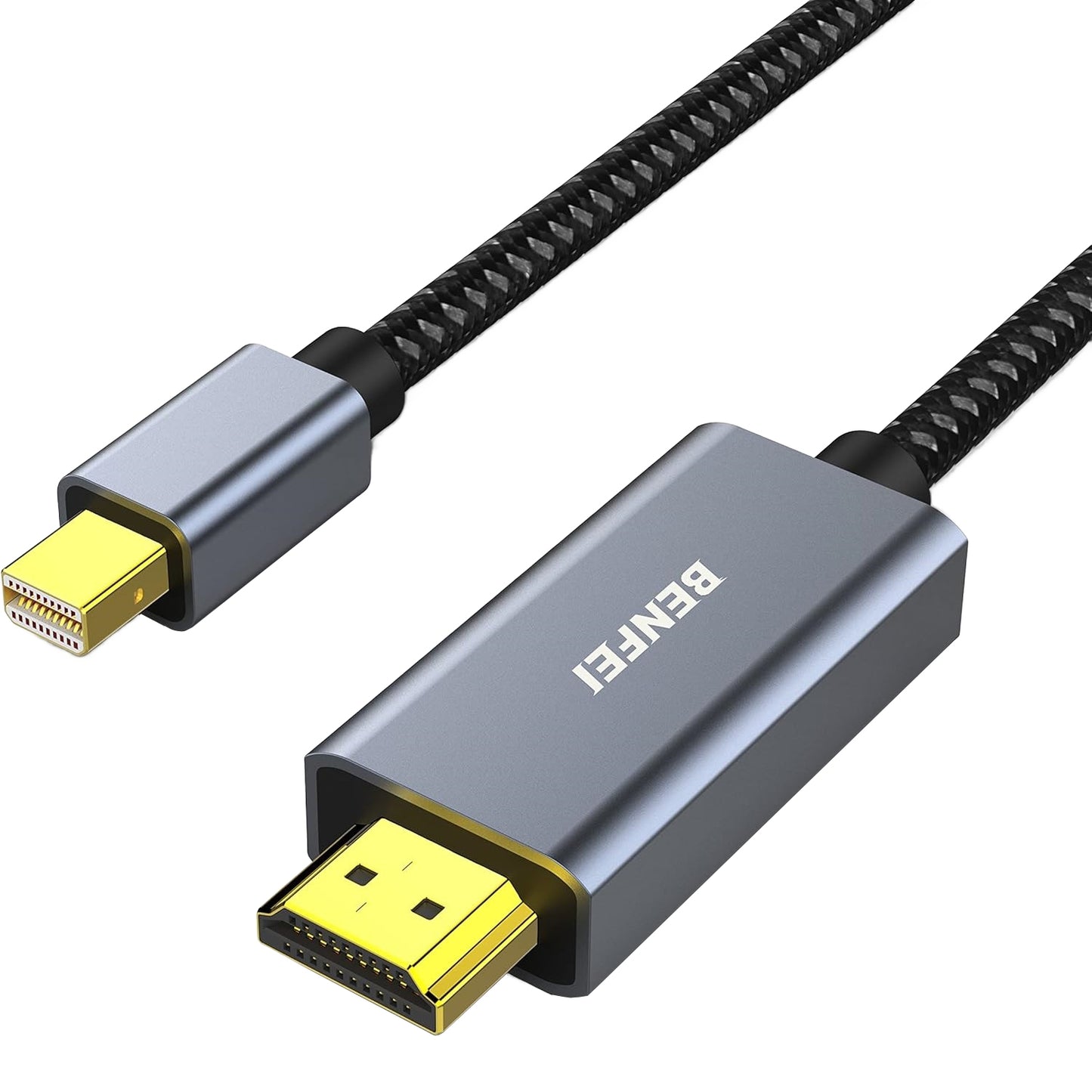 Cable de Video Benfei, MiniDisplayPort - HDMI, 4K, 0.9m, Gris