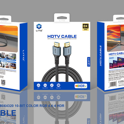 Cable de Video Lito HD119, HDMI - HDMI, 8K, 1.8m, Negro