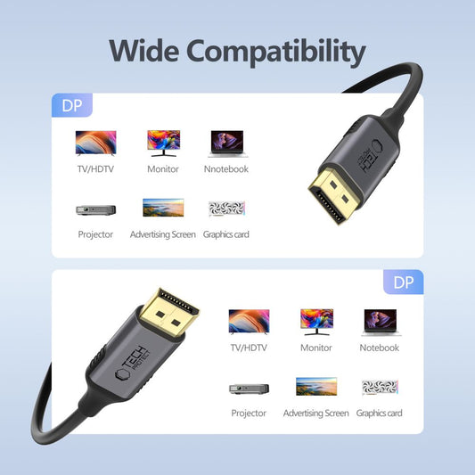 Cable de Video Tech-Protect Ultraboost, DisplayPort - DisplayPort, 4K, 2m, Negro