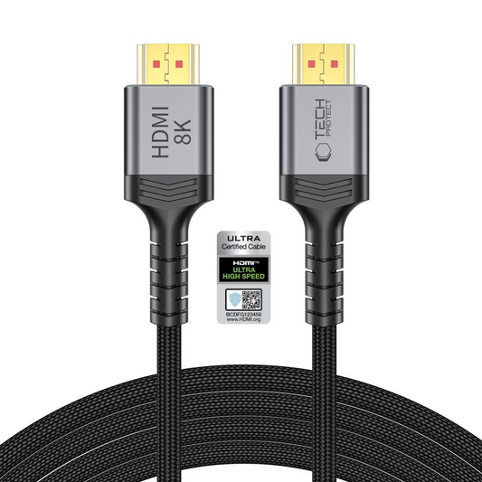 Cable de vídeo Tech-Protect Ultraboost 2, HDMI - HDMI, 8K, 3m, Negro