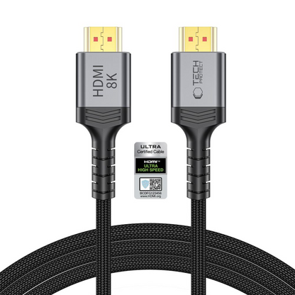 Cable de vídeo Tech-Protect Ultraboost 2, HDMI - HDMI, 8K, 2m, Negro