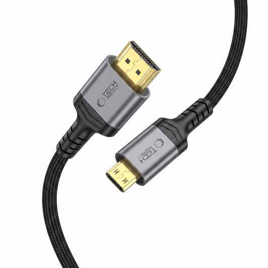 Cable de vídeo Tech-Protect Ultraboost 2, miniHDMI - HDMI, 8K, 2m, Negro