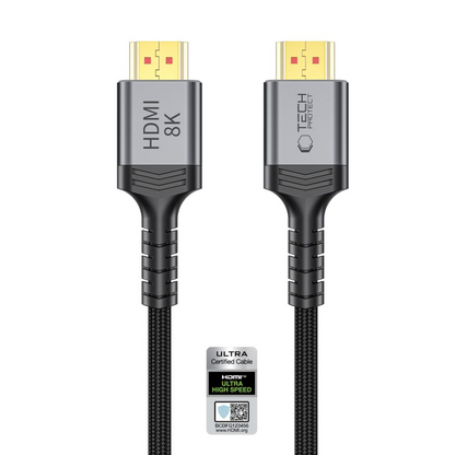 Cable de vídeo Tech-Protect Ultraboost 2, HDMI - HDMI, 8K, 2m, Negro