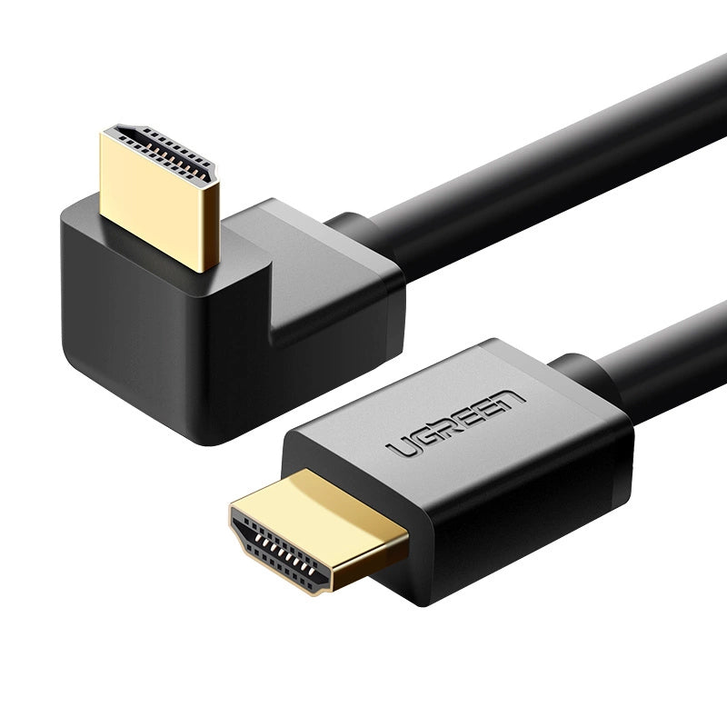 Cable de vídeo UGREEN en ángulo, HDMI - HDMI, 4K, 1 m, negro 