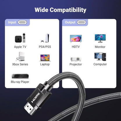 Cable de Video UGREEN, HDMI - HDMI, 8K, 1.5m, Negro
