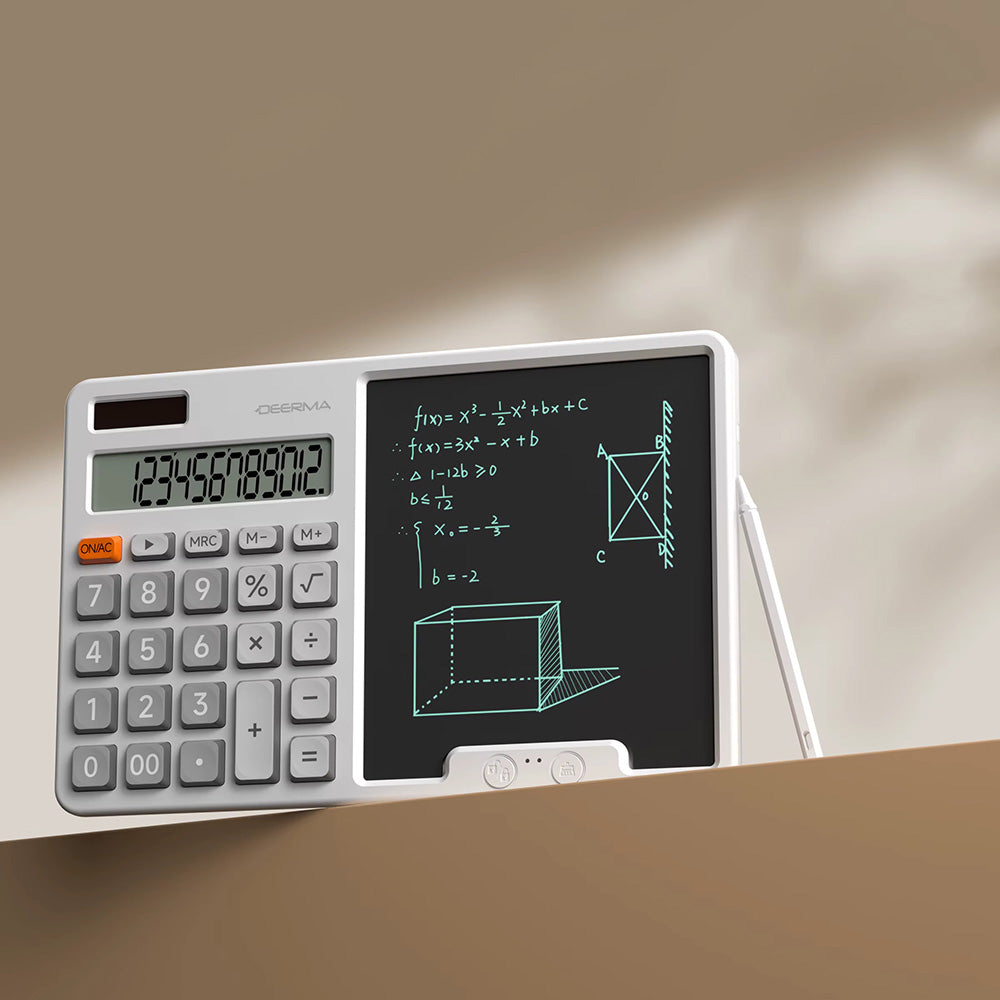 Calculadora de escritorio con tableta de escritura Deerma JX01, gris